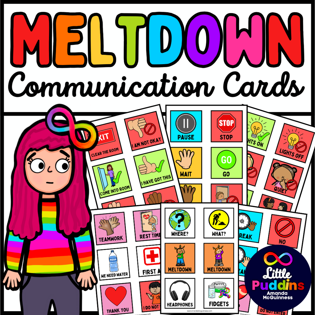 Autism Meltdown Communication Cards for Professionals