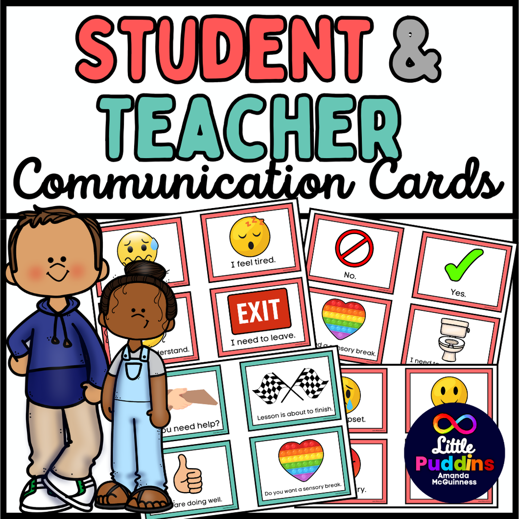 Student and Teacher Communication Cards for Autism Special Education