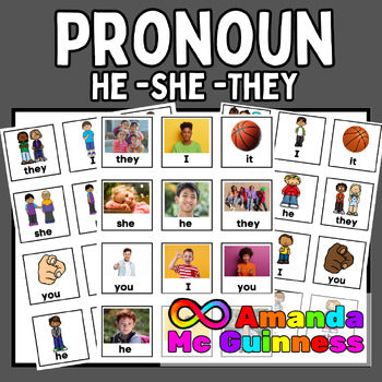 Pronoun Visual Support Cards